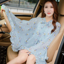 Sunscreen shawl womens summer thin driving artifact cloak beach silk scarf anti-ultraviolet cloak with skirt