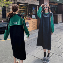 Pregnant women autumn dress set Fashion 2020 new net red long skirt cotton clothes women Spring Autumn Winter