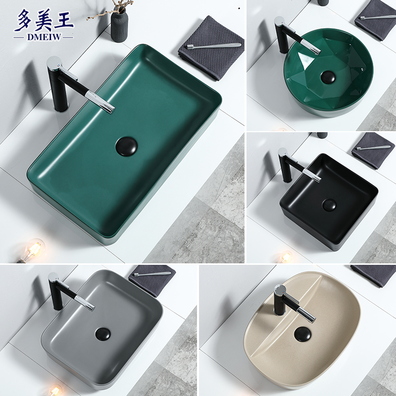 The stage basin sink single household toilet lavatory Nordic square ceramic art basin basin water basin