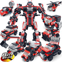 Star Diamond assembly building block fire truck Special Police Robot 8 boys 5 Primary School students 7 beneficial intelligence 9 toys 6-10 years old