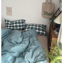 Firenze Florence full cotton washed cotton mix lap four pieces of pure cotton pure color minimalist bed bedding