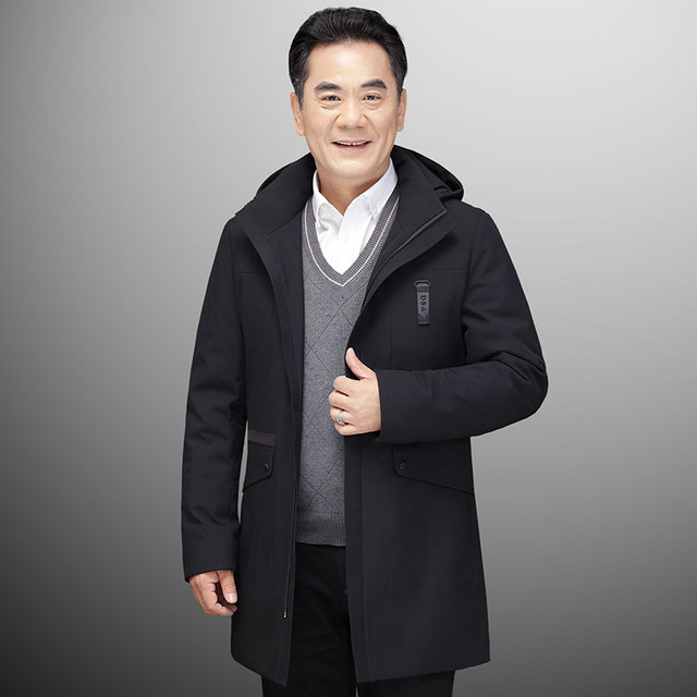 Down jacket men's mid-length demolition liner thickened outer wear large size middle-aged and elderly winter father's coat to increase loose Down jacket men's mid-length demolition liner thickened outer wear large size middle-aged and elderly winter father's coat to increase loose