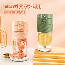 Fuguang Tritan water glass female with straw minimalist portable cute tea cup large capacity portable coffee cup children