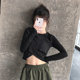 ໃໝ່ 2022 Navel-Baring Short Sports Clothing Women's Long-Sleeved Fitness Clothing Running Yoga Top Breathable Quick-drying Training Clothes