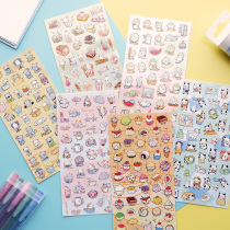 Cute animal sticker dinosaur hippo cow rabbit cat cake gourmet ice cream hand account waterproof sticker