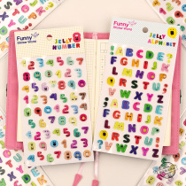 South Korea FUNNY sticker English alphanumeric hand account machine three-dimensional childrens cute decorative stickers