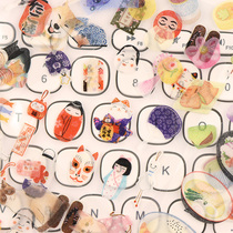 nekoni sticker Japanese element sushi Shibai dog lucky cat photo album stationery hand account small decoration stickers