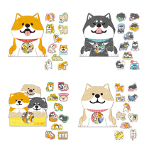Akita dog dog sticker photo album Hand account book material girl heart little cute cartoon decoration sticker
