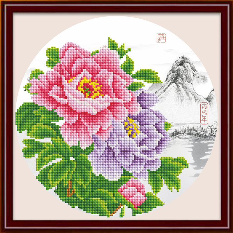 臻芝花开富贵牡丹花十字绣