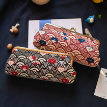 Day style cute mouth gold pen bag stationery bag pencil case pen case pen bag cashier bag large capacity handmade gift