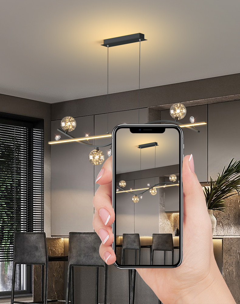 Ресторан люстра 轻奢餐厅吊灯个性创意长条餐桌饭厅灯艺术时尚网红满天星led灯具