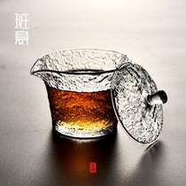 Banyi Japanese Hammer Three Cave Bowl Thickening Heat-resistant Transparent Glass Tea Bowl Hand-made Kung Fu Hand Grab Bowl