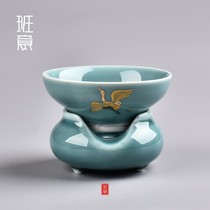 Jingdezhen tea filter crane dance ceramic tea filter creative tea maker tea filter rack tea accessories