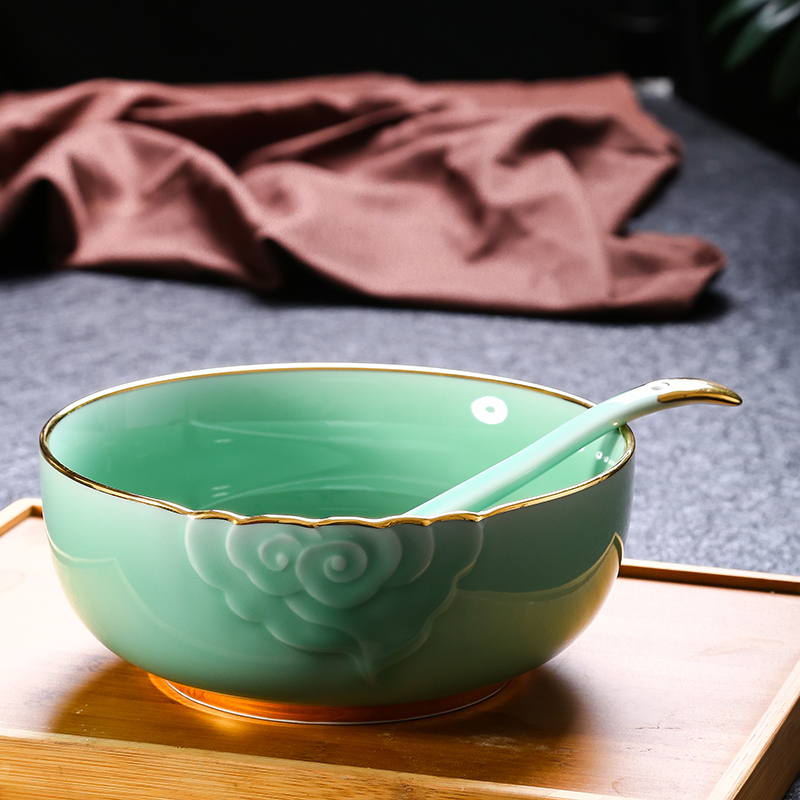 Red xin longquan celadon dishes carved up phnom penh high - end web celebrity hand - made use of jingdezhen ceramics tableware suit