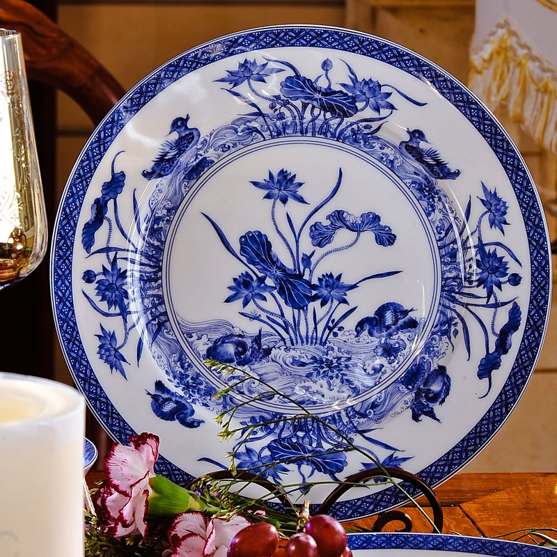 The Ming and The qing dynasties porcelain girlfriend I 】 tableware ceramic antique Chinese blue and white porcelain is jingdezhen dishes suit