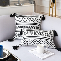 Geometric knit cuddling Nordic ins Stream Sofa cushions Office leaning against pillow headbed backrest pillowcase Soft decor