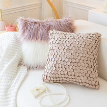 Nordic Pure Color Holding Pillow Living-room Sofa Cushions Office Waist Pillow Bedside Backrest Cushion Dutch Suede Pillow Cover