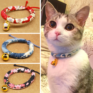 猫咪用品日本和风猫咪项圈猫圈狗项圈猫牌颈圈猫项圈猫铃铛猫项链