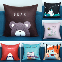 Cartoon printed pillow cushion car back cushion office pillow waist sofa pillow case without core waist pillow