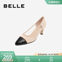 Thyme with small aromas of fine and high heels and shoes womens autumn new mall with the same net yarn retro single shoe woman 3YC03CQ0