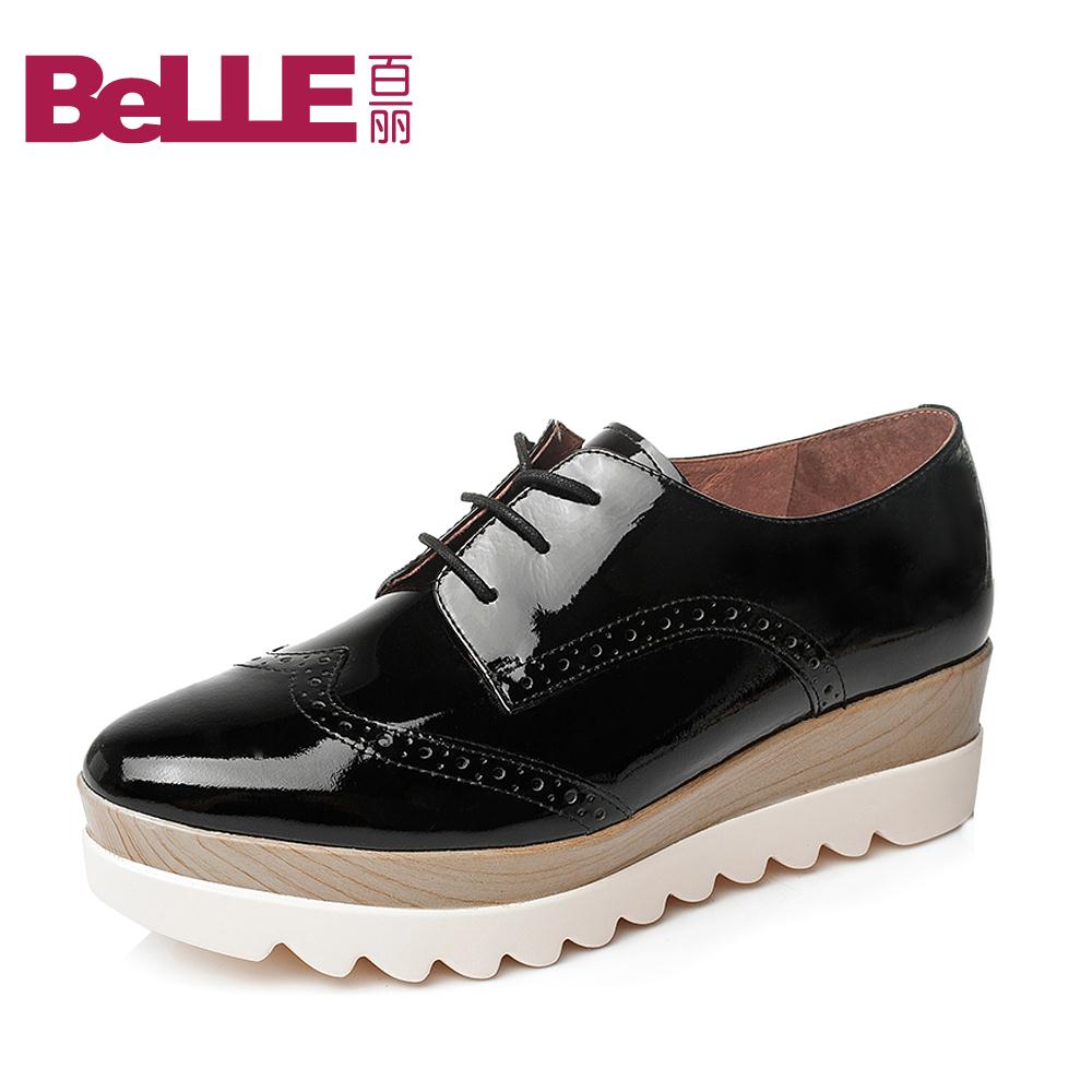 Belle/百丽秋专柜同款牛皮时尚休闲女单鞋BIF25CM6产品展示图3