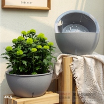 Special basin for green dill flower pot Green basket Double layer resin plastic thickened self-absorbing water storage basin Large round flower pot