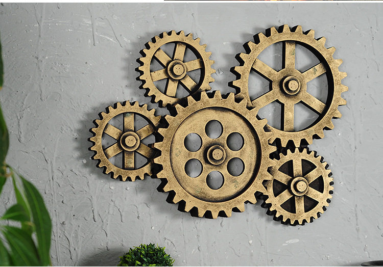 齿轮工业风创意咖啡厅创意店铺复古装饰挂件墙木创意品木几何