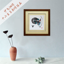 Yi Fei Xiang embroidery Pure hand embroidery Living room decorative painting Chinese hanging painting Childrens room Bedroom bedside mural art