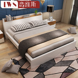 双人现代简约卧室家具烤漆大床烤漆床板式床
