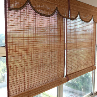 凤舞专业定制阳台竹窗卷帘竹帘遮光折帘门帘推拉帘窗帘竹卷帘