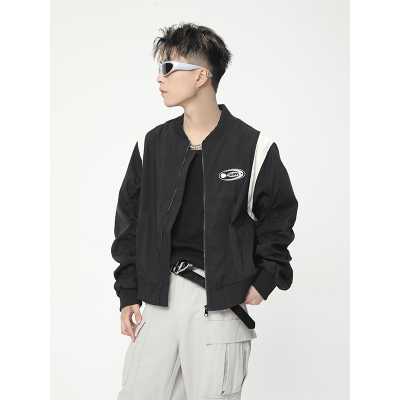 ALMO1994欧美高街cleanfit百搭短宽飞行夹克外套男女宽松夹克外套