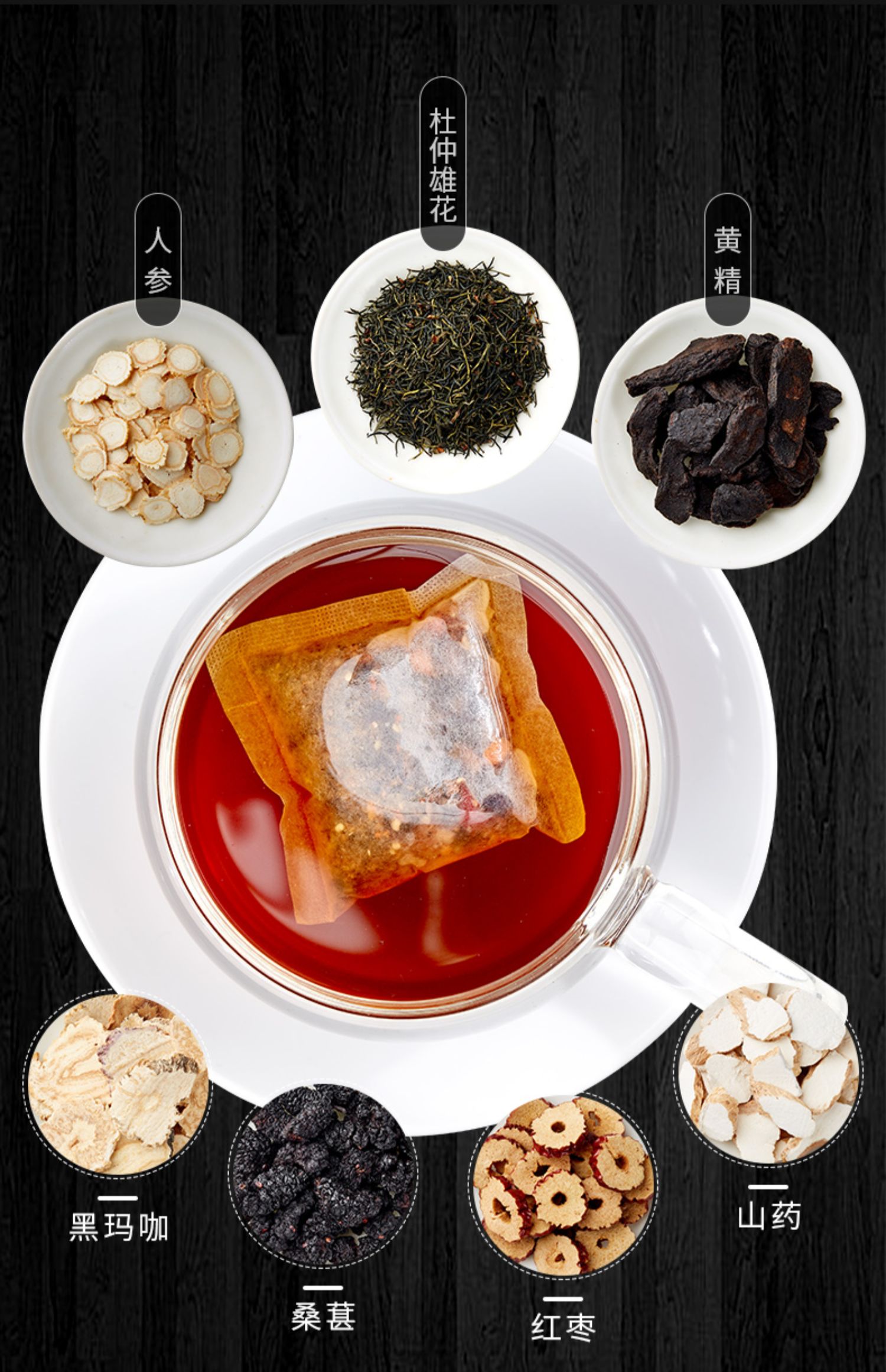人参五宝茶补男人久养保肾茶八宝红枣枸杞花茶调理组合养生茶气血_惠