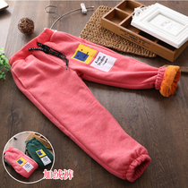 Childrens clothing 2020 autumn and winter Korean girls plus velvet padded cotton pants childrens pants closing fashion warm casual pants