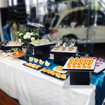 Acrylic dessert display cafecake snack shelf opening cold meal for wedding tea break