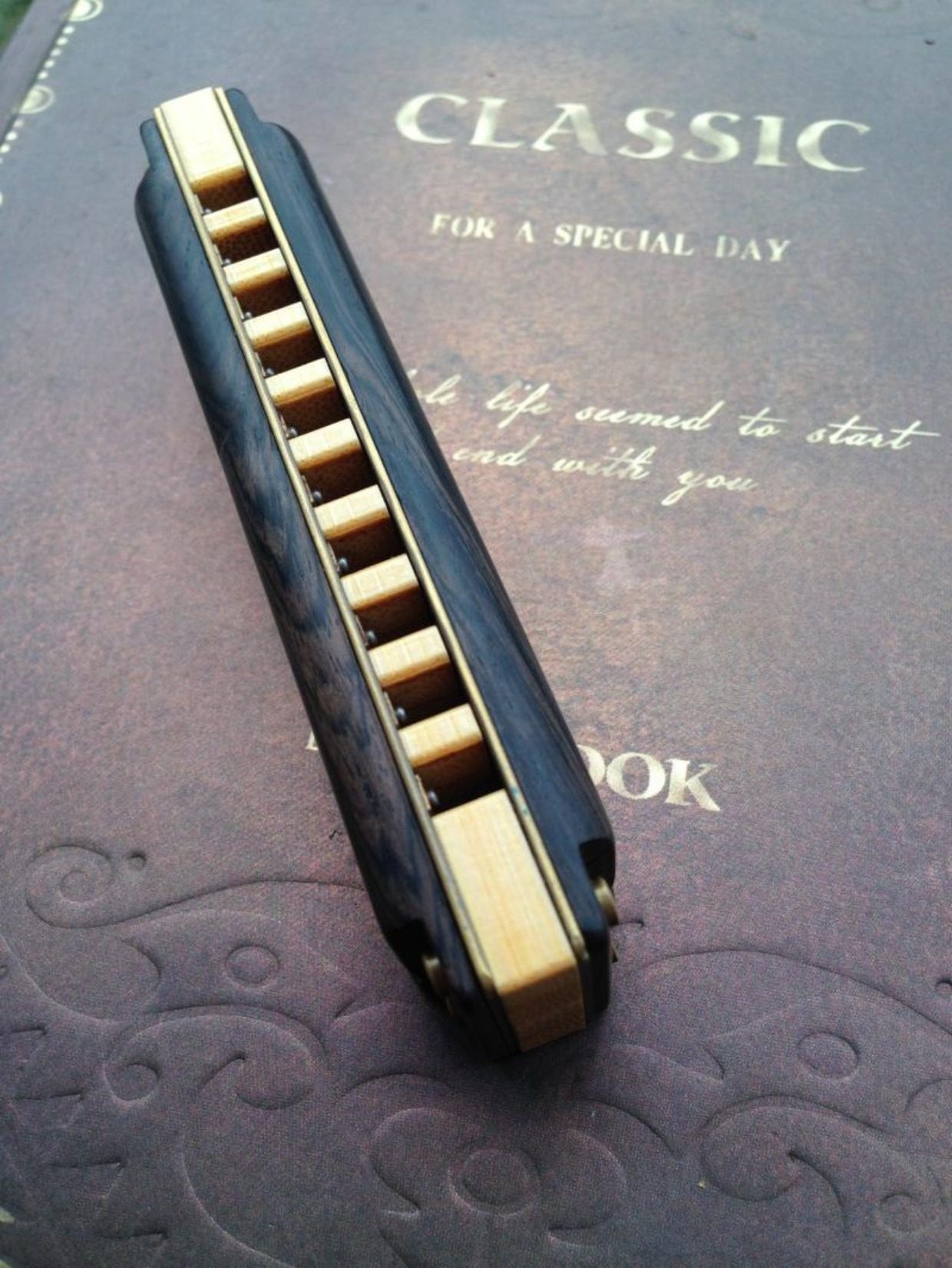 手工定制hohner 和莱十孔布鲁斯蓝调口琴 琴檀木盖板 mbc mbd通用