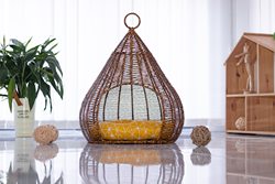 Rattan hand-woven cat and dog pet nest, breathable and environmentally friendly, usable in all seasons, flushable cat bed room hanging basket bed
