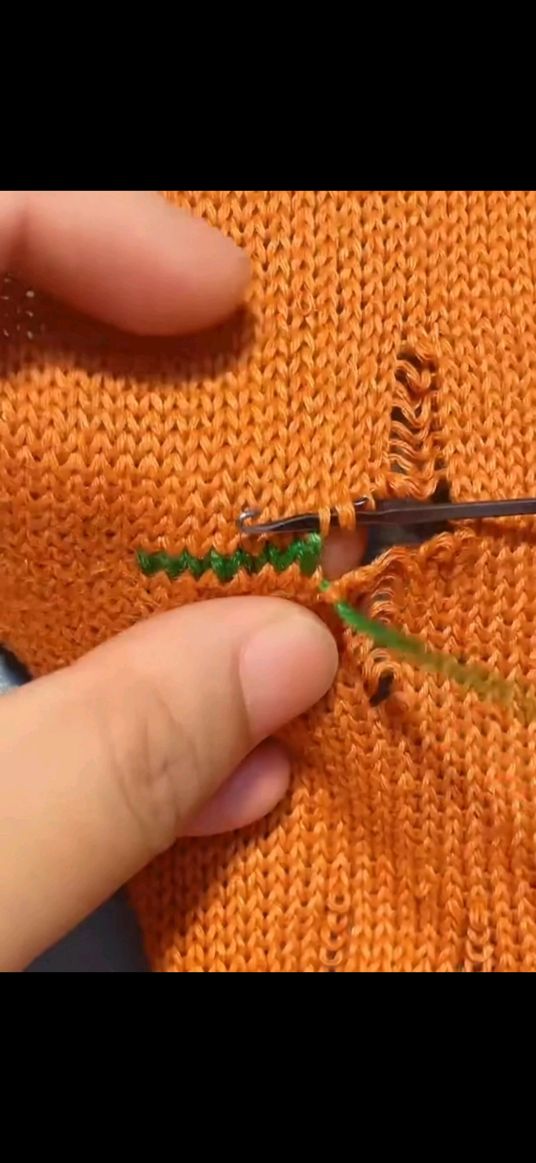 衣服破洞这样缝