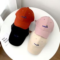 Childrens Japanese simple baseball cap soft top duck tongue boys and girls summer Korean letter embroidery sun hat tide