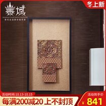 Thai Southeast Asian style wood carving three-dimensional physical painting new Chinese retro homestay porch wall decoration painting