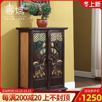 Thai Thai elephant partition entrance cabinet embossed solid wood entry locker Southeast Asian style furniture