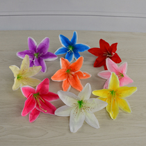 Simulation Lily Flower Wedding Celebration Arches Flower Arrangement Wedding Background Wall Flower Arrangements Silk Bouquet Heads Handmade Flowers