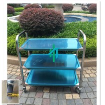 Silent stainless steel dining car Three-layer thickened luxury collection bowl car food delivery car hot pot car 3-layer cart