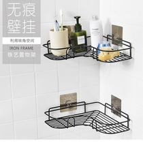 Kitchen Shelve Seasonings Free Punch Corner Bathroom Toilet Iron Art Triangle Anti Rust Hook Type Containing Shelf