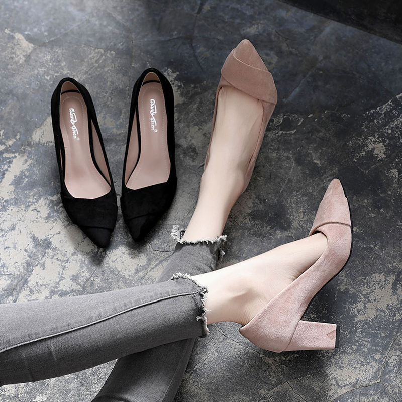 black high heel work shoes