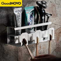 304 stainless steel electric toothbrush rack bathroom home wall-mounted toothpaste mouthwash cup holder no hole