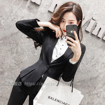 Black professional suit suit suit female Korean Spring College student interview dress ol casual commuter suit overalls
