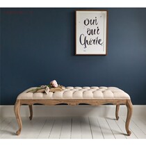 American retro made of old solid wood Carved Bed Tailstool Eu Style Villa style Room with customizable bedrooms Shoes Stool Footstool