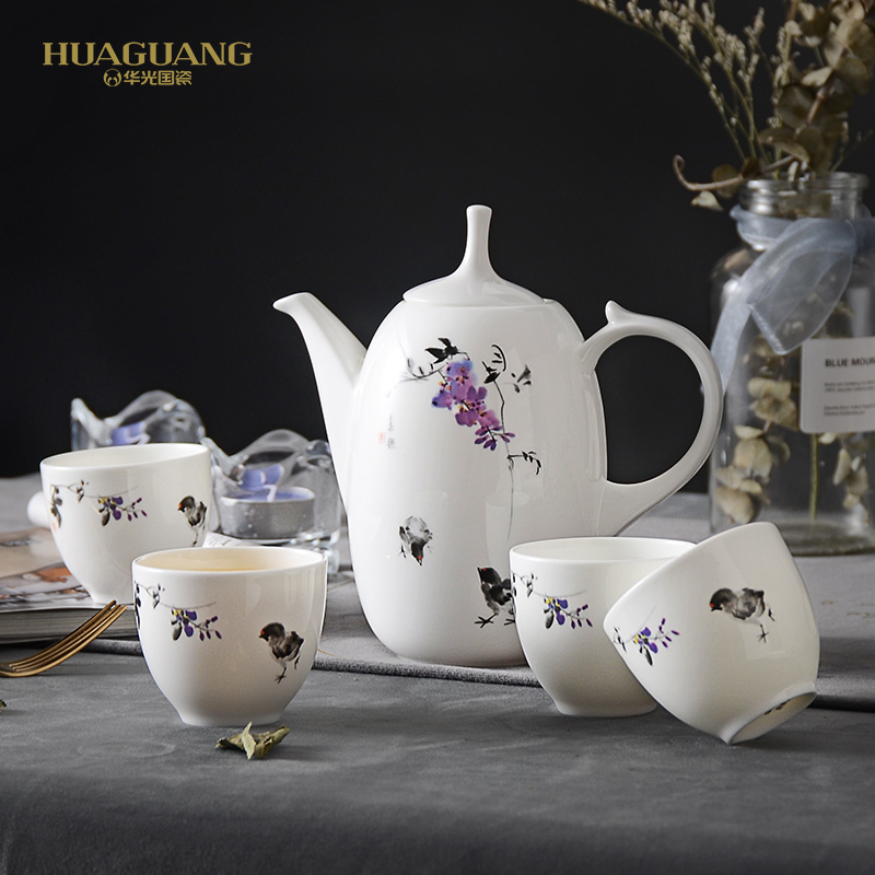 Uh guano ceramic west tea 's spring 5 skull porcelain tea sets suit ipads China gift box