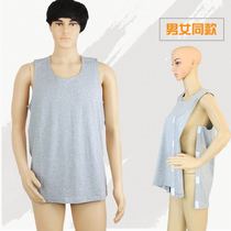 Ying Ers home) men and women Xia Yi wear and take off sleeveless sick clothes paralyzed elderly bedridden sick sticky buckle two waistcoat