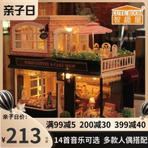 Zhikya house diy cottage coffee tour handmade house Villa assembly difficult model to send birthday gift woman
